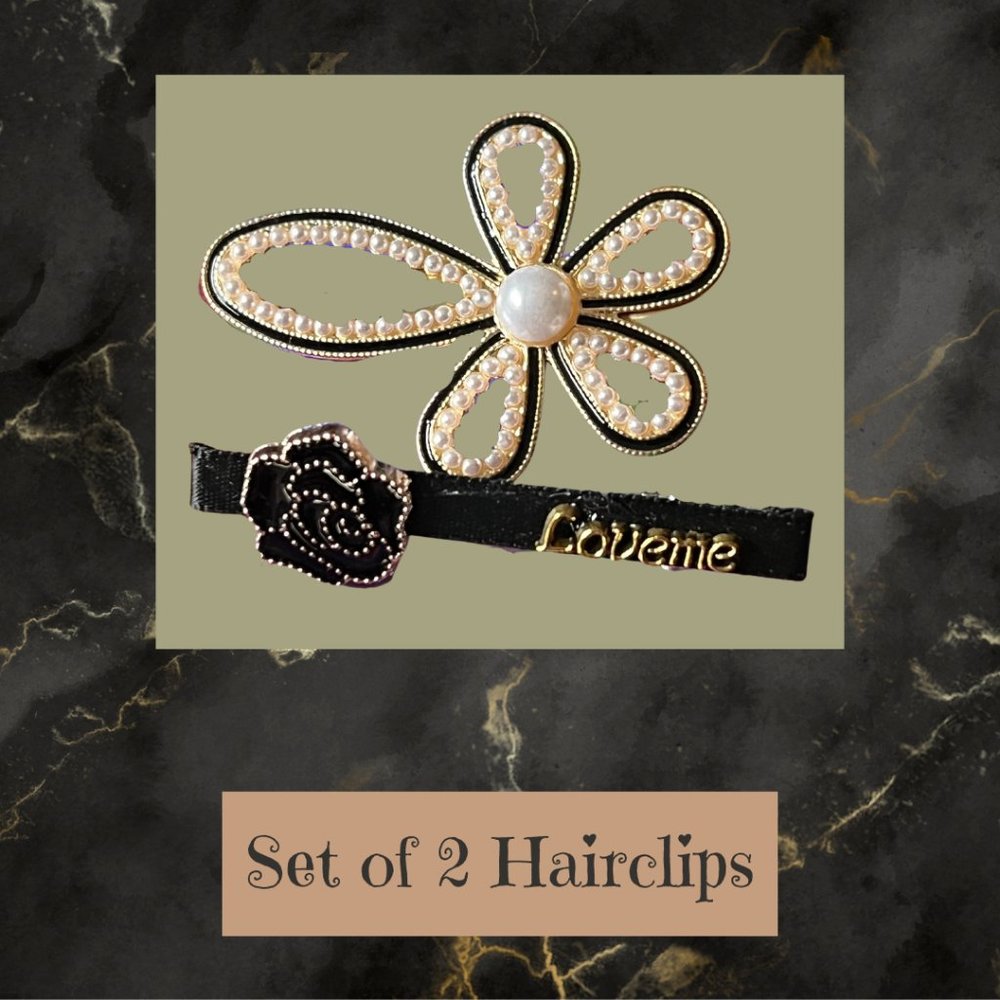 4/$20 Hair Faux Pearl Barrettes